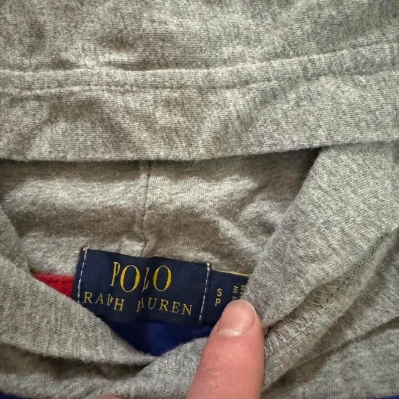 Polo Ralph Lauren Men's Hoodie 1992 Multicolor Striped Thin Stadium Size Small - Picture 4 of 6